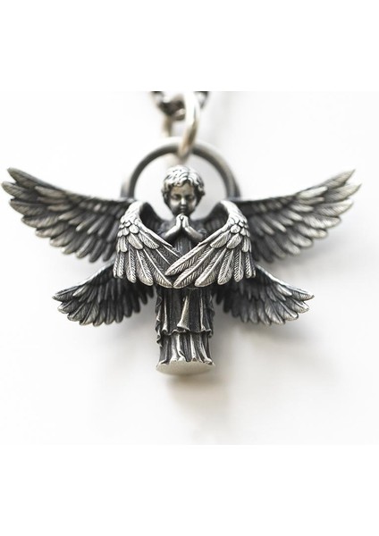 AL19398-GÜMÜŞ Klasik Melek Kolye Kolye El Yapımı Seraph Namaz Kolye Uzun Zincir Kolye Erkek Kadın Takı Yıldönümü Hediyesi (Yurt Dışından) modelleri