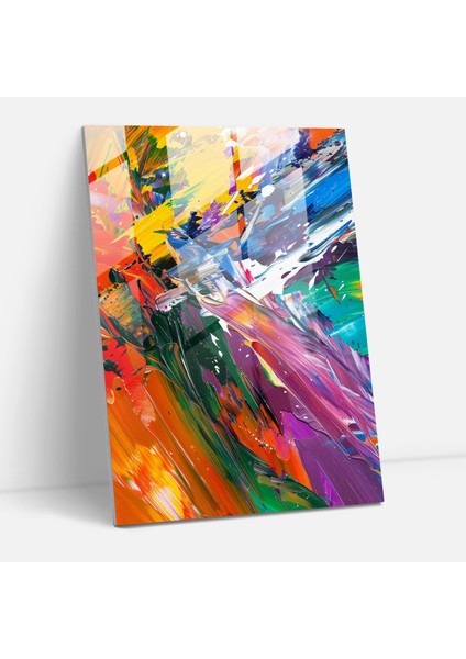Enerjik Ifade Cam Tablo - Aksiyon Tablo, Ev Dekorasyonu, Modern Sanat, Cam Duvar Sanatı, 50X70 fiyatları