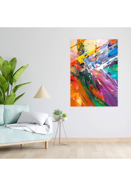 Enerjik Ifade Cam Tablo - Aksiyon Tablo, Ev Dekorasyonu, Modern Sanat, Cam Duvar Sanatı, 50X70 modelleri