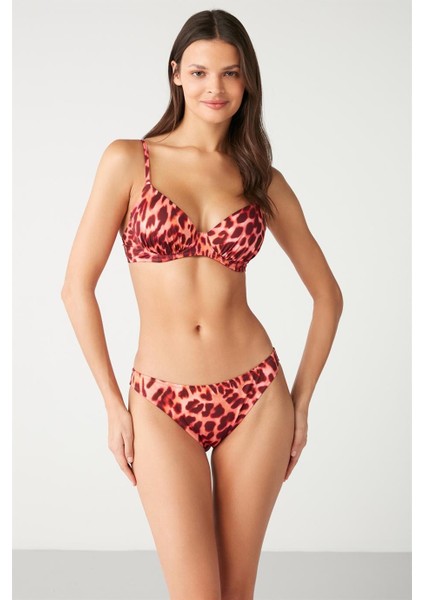 Lohemdan Leopar Desenli Destekli Bikini