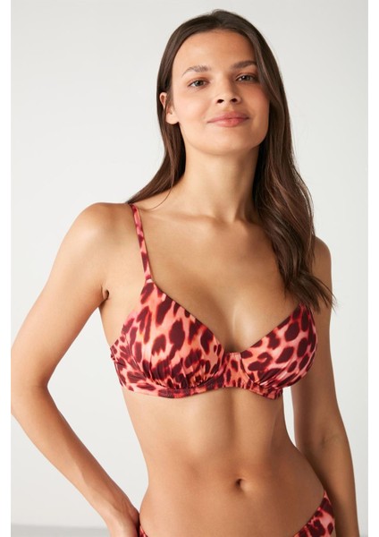 Lohemdan Leopar Desenli Destekli Bikini