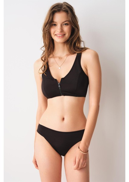 Pierre Cardin 239111 Malibu Fermuarlı Yüzücü Crop Tek Üst