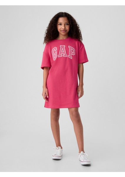 Kız Çocuk Pembe Gap Logo Oversized Elbise