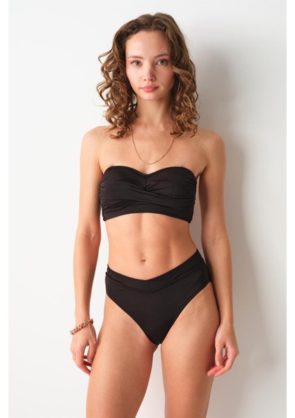 239207 Ella Yüksek Bel V Kesim Bikini Tek Alt