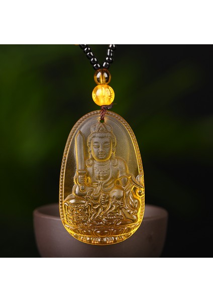 A Sitrin Guardian Buda Kolye Kolye Boncuklu Zincir Erkekler Kadınlar Için Takı Hediye D88 (Yurt Dışından)