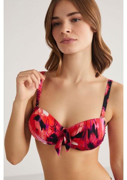Marıposa Desenli Kaplı Straplez Bikini fiyatları