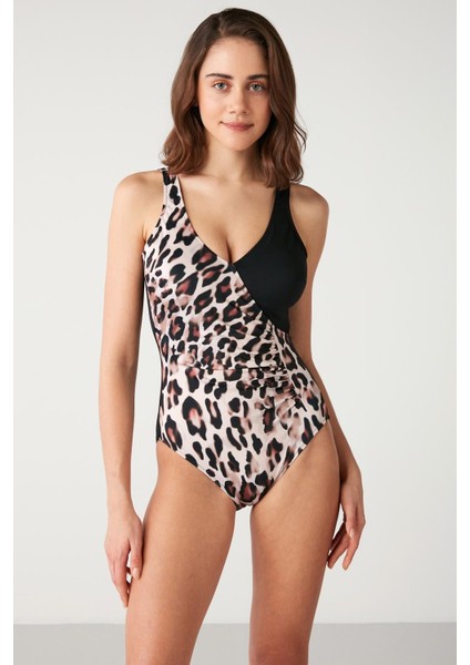 Leona Leopar Desenli Kruvaze Mayo fiyatları