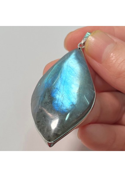 Çok Stil 46X23X8MM Mor Erkek Kadın Takı Hediye Oval Doğal Yeşil Pembe Mavi Labradorit Boncuk Kolye Kolye K2048 (Yurt Dışından)