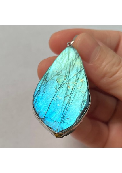 Çok Stil 46X23X8MM Mor Erkek Kadın Takı Hediye Oval Doğal Yeşil Pembe Mavi Labradorit Boncuk Kolye Kolye K2048 (Yurt Dışından)