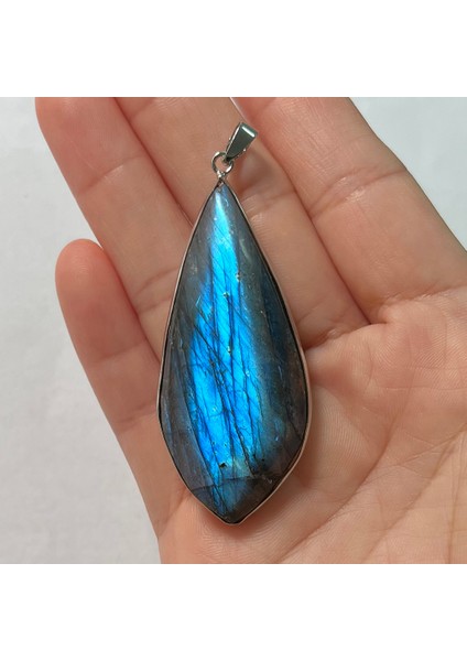 Çok Stil 46X23X8MM Mor Erkek Kadın Takı Hediye Oval Doğal Yeşil Pembe Mavi Labradorit Boncuk Kolye Kolye K2048 (Yurt Dışından)