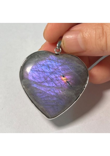 Çok Stil 46X23X8MM Mor Erkek Kadın Takı Hediye Oval Doğal Yeşil Pembe Mavi Labradorit Boncuk Kolye Kolye K2048 (Yurt Dışından)