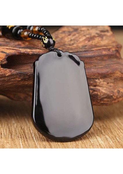 AL2322-KOYUN Vintage Efsaneler ve Efsaneler Zodyak Obsidyen Oyma Hayvan At Kolye Charm Erkekler ve Kadınlar Için Çiftler Muska Kolye (Yurt Dışından)