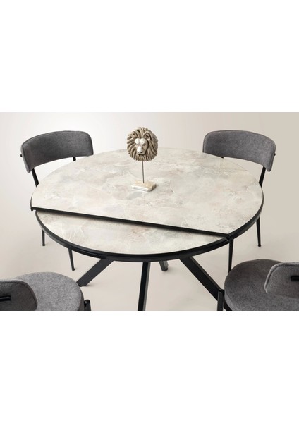 Ahşap Yuvarlak Açılır Büyüyen Yemek Masası Beyaz Mermer Desen 70X120CM Sadece Masa Fiyatıdır modelleri