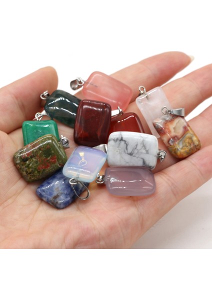 KARIŞIM-14X14MM Doğal Taş Kolye Mix Renkler Kadınlar Doğal Takı Takılar Fit Dıy Kolye Yapımı Çoklu Şekiller (Yurt Dışından) modelleri