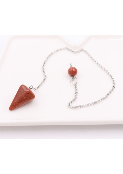 No.8 Boyutu Moda Konik Sarkaç Doğal Taş Konik Sarkaçlar Gümüş Renk Zinciri Kristal Kolye Maden Manevi Reiki Takı (Yurt Dışından)