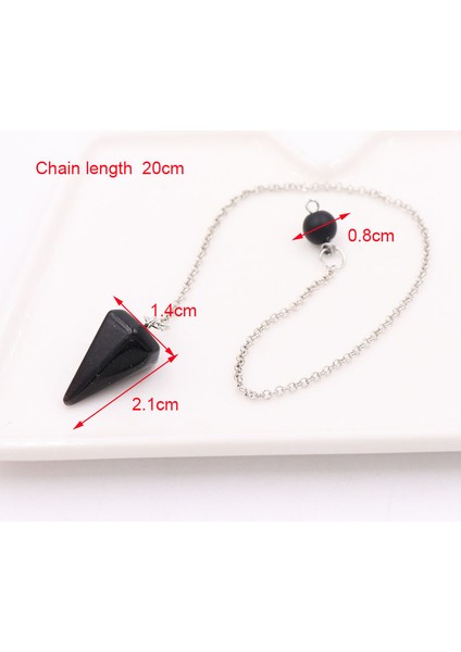 No.8 Boyutu Moda Konik Sarkaç Doğal Taş Konik Sarkaçlar Gümüş Renk Zinciri Kristal Kolye Maden Manevi Reiki Takı (Yurt Dışından) indirimleri