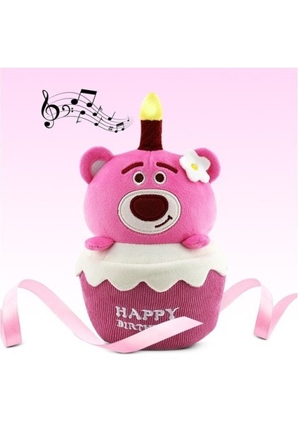 Sevimli Karikatür Müzikli Peluş Oyuncak - Pembe (Yurt Dışından)