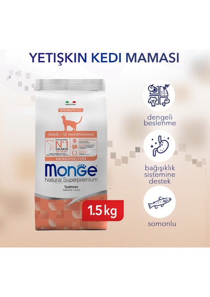 Cat Speciality Line Monoprotein Adult Somonlu Yetişkin Kedi Maması 1.5 Kg