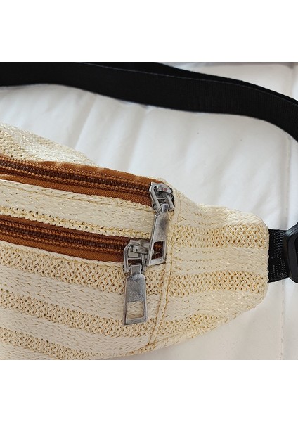 Rattan Çanta Saman Kadın Kemer Bel Paketi Göğüs Telefon Kılıfı Plaj Çanta Messenger Kesesi Kadınlar Için Hasır Brwon (Yurt Dışından) modelleri