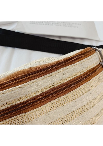 Rattan Çanta Saman Kadın Kemer Bel Paketi Göğüs Telefon Kılıfı Plaj Çanta Messenger Kesesi Kadınlar Için Hasır Brwon (Yurt Dışından) fırsatları