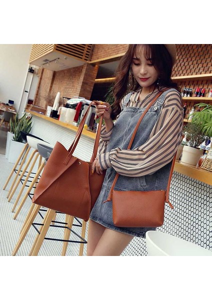 Kadın Çanta Bayan Omuz Çantaları Tote Çanta Messenger Satchel Deri (Kahverengi) (Yurt Dışından) fırsatları