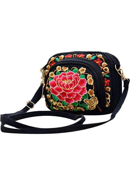 Moda Mini Etnik Açık ve Alışveriş Kız Aksesuarları Seyahat Jakarlı Kanvas Crossbody Omuz Çantaları Çanta Messenger Çanta Çanta (Yurt Dışından)