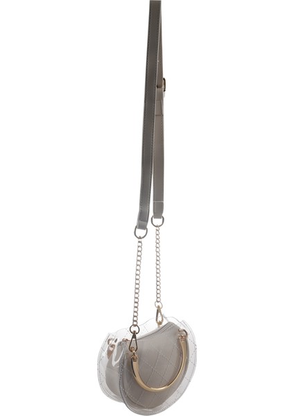 Kapitone Şeffaf Kadınlar Için Crossbody Çanta Yaz Yuvarlak Plaj Çantası Bayan Omuz Postacı Çantası Beyaz (Yurt Dışından) modelleri