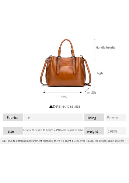 Basit Büyük Kapasiteli Gelişmiş Çanta Kadın Omuz Çantası Taşınabilir Crossbody Siyah (Yurt Dışından) fiyatları