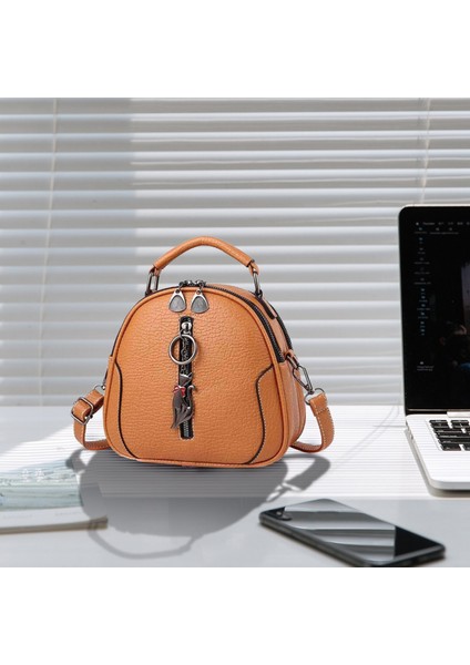 Düz Renk Pu Deri Bayan Çanta Messenger Omuz Retro Çanta Karamel Rengi (Yurt Dışından) fiyatları