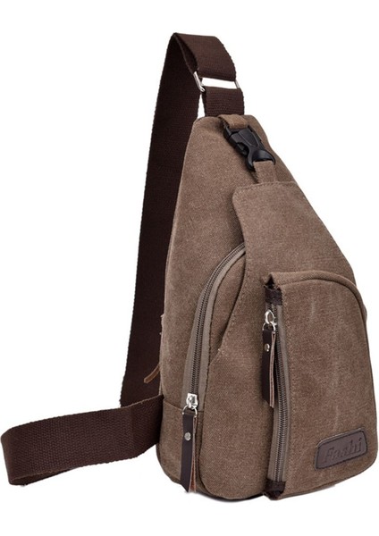 Kahverengi Sıcak Rahat Unisex Kanvas Göğüs Çantası Çok Fonksiyonlu Açık Hava Yürüyüş Sporu Büyük Messenger Omuz Sırt Çantası Cüzdan (Yurt Dışından) modelleri
