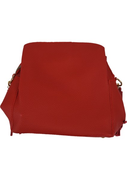 Moda Fırçalama Kadın Kova Çanta Vintage Püskül Messenger Yüksek Kaliteli Retro Omuz Basit Crossbody Tote (Kırmızı) (Yurt Dışından) indirimleri
