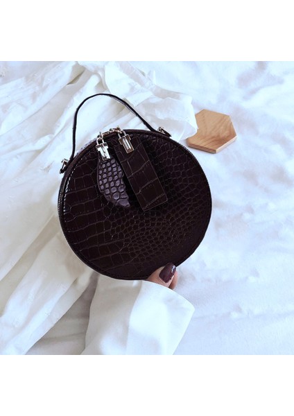 Timsah Desen Kadın Yuvarlak Çanta Vintage Küçük Omuz Askılı Çanta Bayanlar Moda Akşam Debriyaj (Yurt Dışından) fiyatları