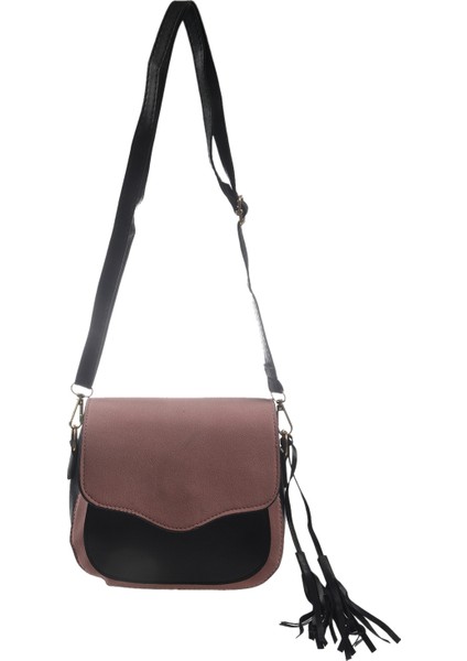 Yeni Trend Kadın Çanta Retro Basit Flap Moda Omuz Çantası Püskül Süsler Messenger Crossbody Tote Pembe (Yurt Dışından)