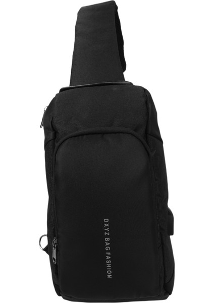 Dingxinyizu USB Şarj Erkekler Crossbody Çanta Iş Erkek Omuzdan Askili Çanta Anti-Hırsızlık Göğüs Büyük Kapasiteli Seyahat Askılı Çanta, Siyah (Yurt Dışından)