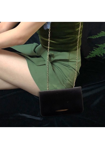 Kadın Keten Çuval Bezi Küçük Kare Kız Omuz Askılı Çanta Kadın Çantalar Crossbody Çanta (Siyah) (Yurt Dışından) fiyatları