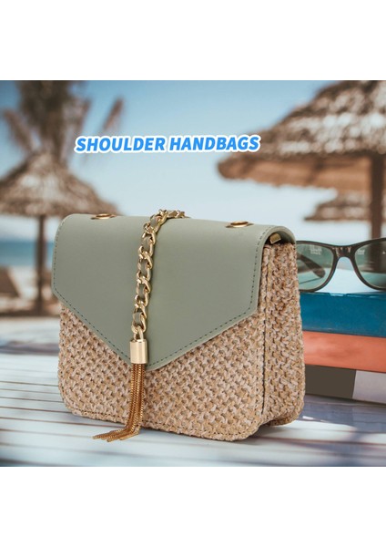 Saçaklı Zincir Küçük Flap Çanta Kadınlar Için Saman Crossbody Çanta Bayanlar Yaz Messenger Omuz Çanta ve Çantalar Yeşil (Yurt Dışından) fiyatları