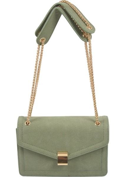 Retro Moda Kadın Kare Çanta Yeni Mat Pu Deri Kadın Çanta Zinciri Omuz Messenger Çanta (Yeşil) (Yurt Dışından)