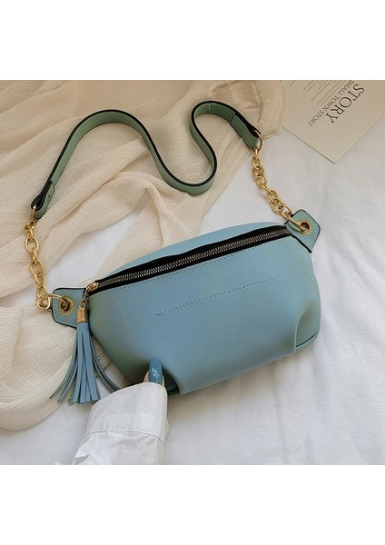 Saf Renk Moda Vahşi Rahat Omuz Crossbody Çanta Kadın Göğüs (Yurt Dışından) modelleri