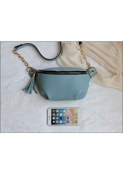 Saf Renk Moda Vahşi Rahat Omuz Crossbody Çanta Kadın Göğüs (Yurt Dışından) fırsatları