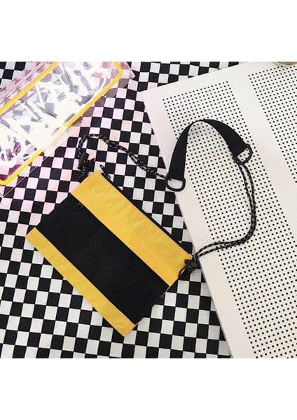 Erkek Omuz Çantası Unisex Tek Çapraz Moda Trendi Hit Renk Kumaş Sarı (Yurt Dışından) fiyatları