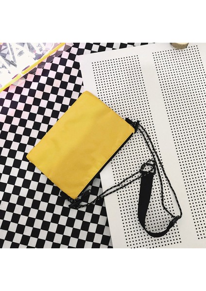 Erkek Omuz Çantası Unisex Tek Çapraz Moda Trendi Hit Renk Kumaş Sarı (Yurt Dışından) indirimleri