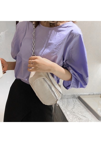 Timsah Desenli Kadın Kemer Çantası Moda Pu Deri Omuz Messenger Doğa Sporları Göğüs Beyaz (Yurt Dışından) modelleri