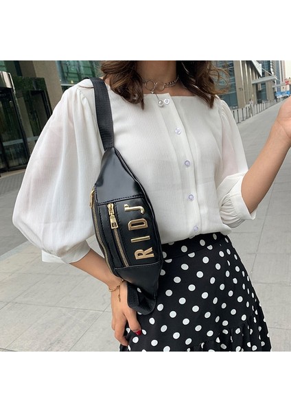 Moda Kadın Göğüs Çanta Spor Koşu Messenger Crossbody Pu Kılıfı Telefon Seyahat Çanta Siyah (Yurt Dışından) indirimleri