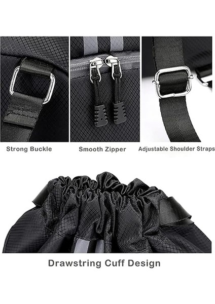Unisex Büzgülü Sırt Çantası, Su Geçirmez Spor Çantası, Ayakkabı Bölmeli Spor Çantası, Spor Için, Okul Grisi (Yurt Dışından) fırsatları