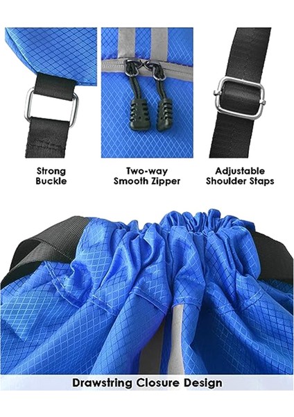 Unisex Büzgülü Sırt Çantası, Su Geçirmez Spor Çantası, Ayakkabı Bölmeli Spor Çantası, Spor Için, Okul Grisi (Yurt Dışından) indirimleri