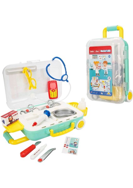 Çekçekli Bavul Doktor Seti 18 Parça
