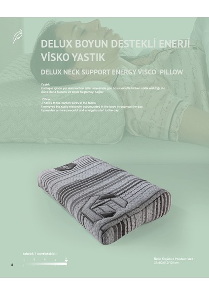 Deluxe Boyun Destekli Enerji Visko Yastık