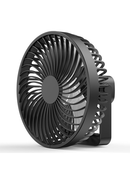 Ikisi Bir Arada LED Dış Mekan Trav Kamp Fanı Siyah (Yurt Dışından)