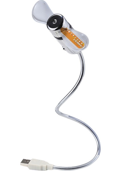 Mini Dayanıklı USB Saat Zaman Göstergesi Esnek LED Işık Fanı (Yurt Dışından)