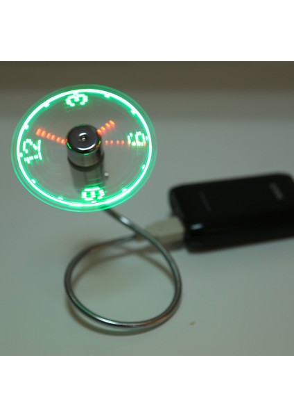 Mini Dayanıklı USB Saat Zaman Göstergesi Esnek LED Işık Fanı (Yurt Dışından)